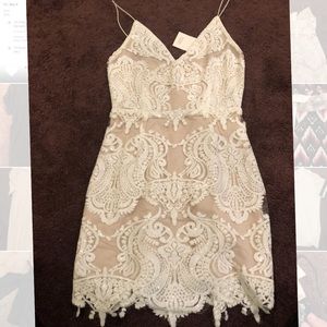 White lace and sequin Tobi dress